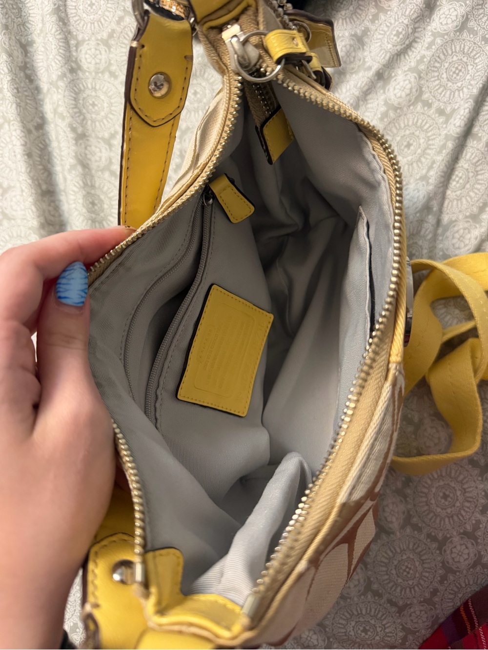 Coach Yellow Signature Canvas Shoulder Bag - Picture 4 of 7